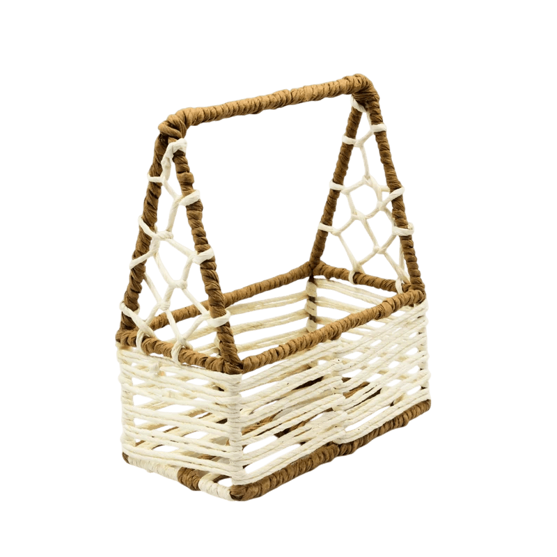 IRON & JUTE BASKET HOLDER (COLOR)